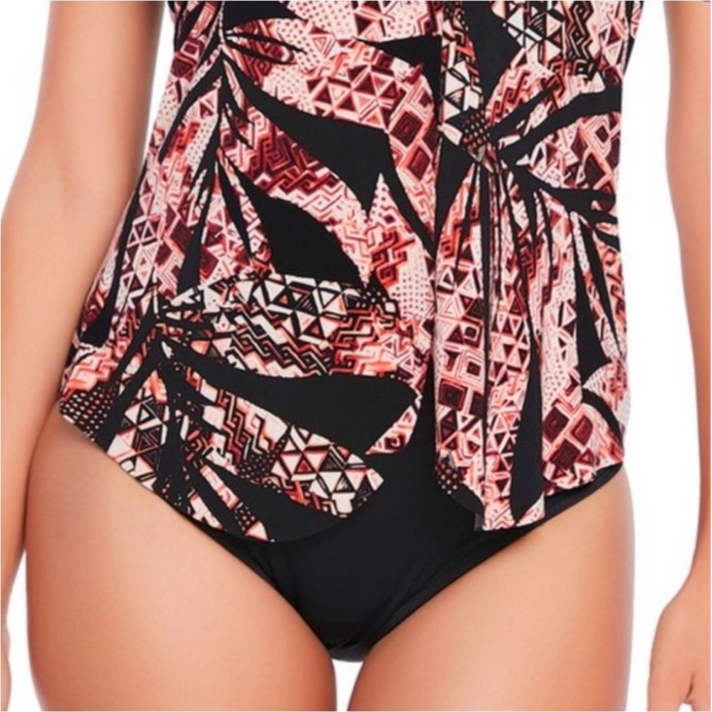 Magicsuit Women Black Tribal Geometric Palm Print Slimming One Piece Swimsuit 14 - Picture 4 of 11